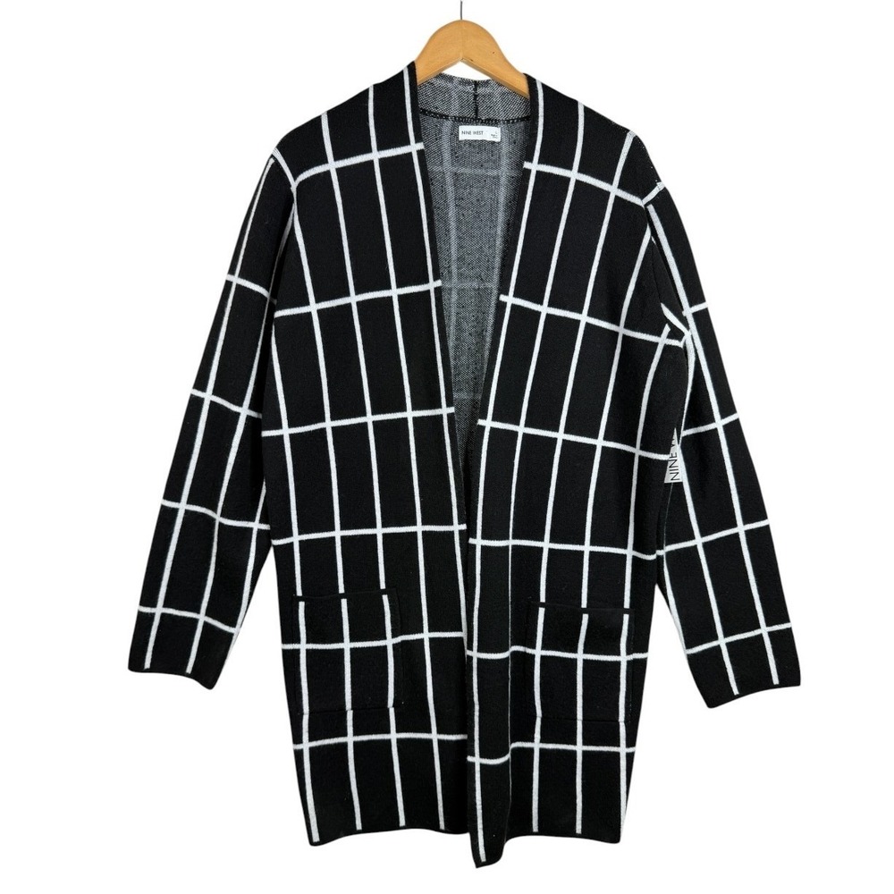 NEW Nine West Cardigan Sweater Women's Sz L Open Long Warm Cozy Travel Comfort
